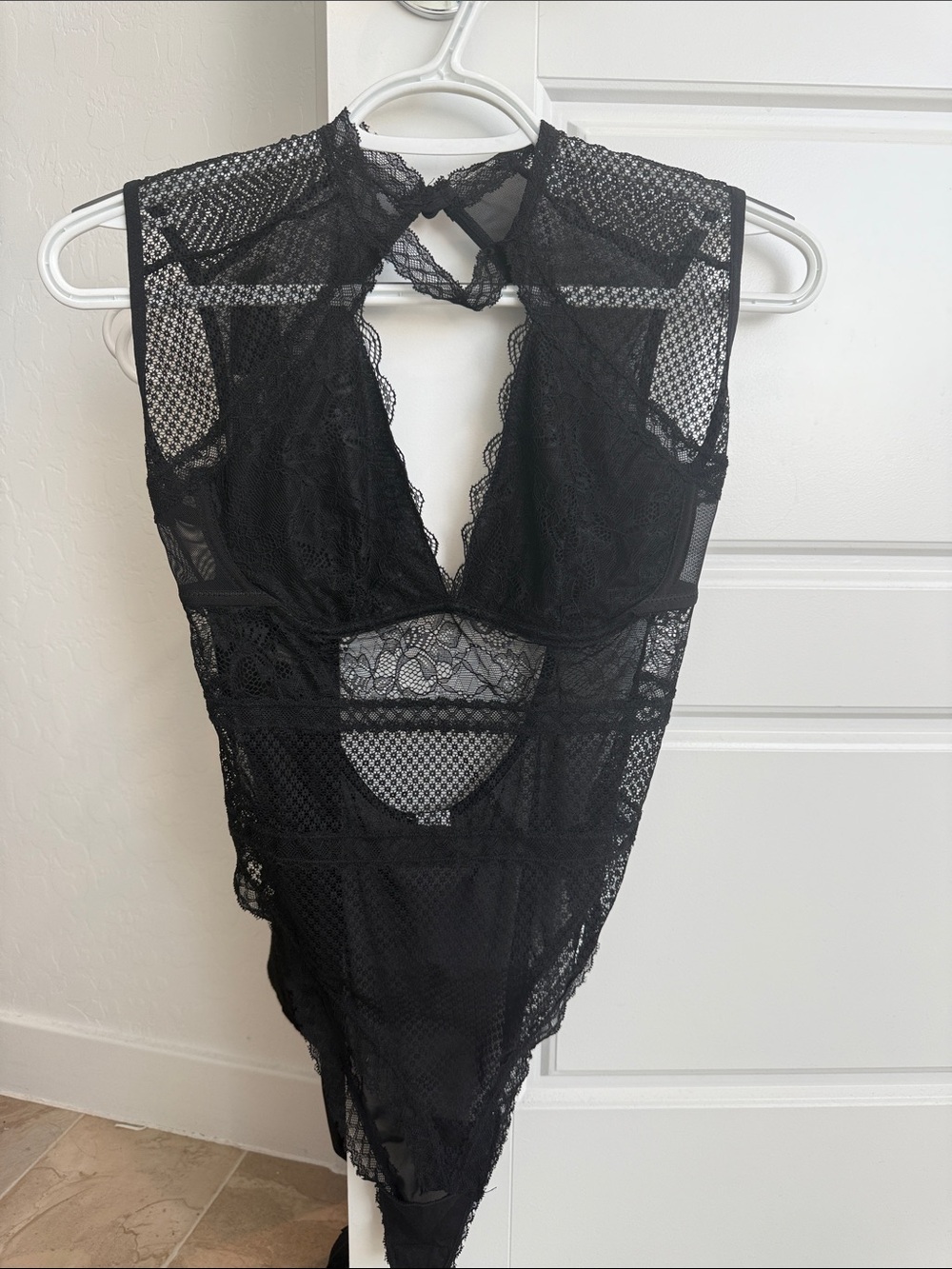 Forever 21 Black Lace Mesh Bodysuit